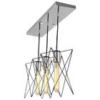 Pendente Triplo Estrela Aramado Preto Com Escovado