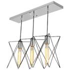 Pendente Triplo Estrela Aramado Preto Com Escovado