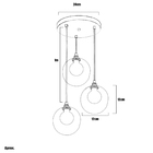Pendente Triplo Harmony Bolinha Branco + Lampada G9 6000k