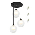 Pendente Triplo Harmony Bolinha Preto + Lampada G9 3000k
