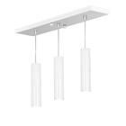 Pendente Triplo Tubo Cilindro Branco 30cm + Led 3k