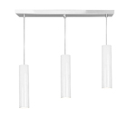 Pendente Triplo Tubo Cilindro Branco 30cm + Led 6k