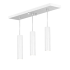 Pendente Triplo Tubo Cilindro Branco 30cm + Led 6k