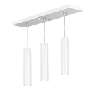 Pendente Triplo Tubo Cilindro Branco 40cm + Led 6k