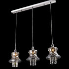 Pendente Triplo Vidro Fumê Com Cristais 3g9 Pe-012/3.80 Mais