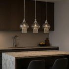 Pendente Triplo Vidro Fumê Com Cristais 3g9 Pe-013/3.82 Mais