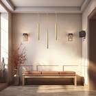 Pendente Tubo Champanhe 50cm 1xgu10 Cabo 3m Starlumen St643