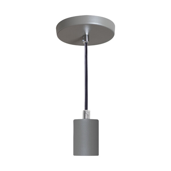 Pendente Tubo Cilindro Alumínio 4x6cm E27 Cinza St458