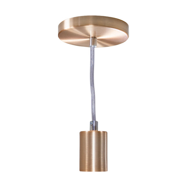 Pendente Tubo Cilindro Alumínio 4x6cm E27 Cobre Escovado St458