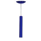 Pendente Tubo Cilindro Alumínio Azul Metal 30cm + Led 3k