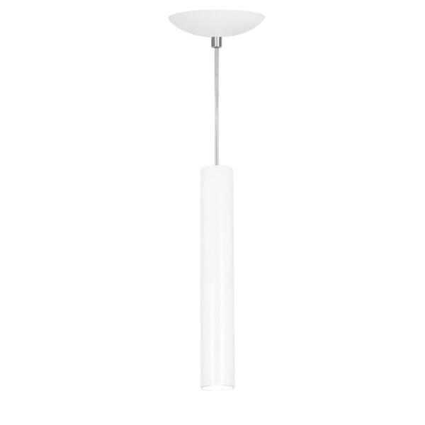 Pendente Tubo Cilindro Alumínio Branco 30cm + Led 3k