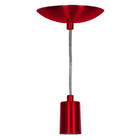 Pendente Tubo Cilindro Alumínio Cereja Com Lampada