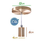 Pendente Tubo Cilindro Alumínio Cobre Escovado + Filamento Ca