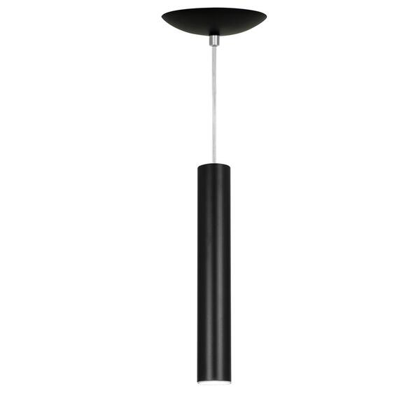 Pendente Tubo Cilindro Alumínio Preto 30cm + Led 3k