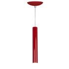 Pendente Tubo Cilindro Alumínio Vermelho 30cm + Led 3k