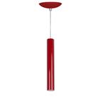 Pendente Tubo Cilindro Alumínio Vermelho 30cm + Led 6k