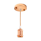 Pendente Tubo Cilindro Metal Rose Soquete E27 Cordão St1374