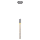 Pendente Tubo Cromado Vidro 36cm Led 5w 3000k Bivolt