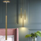 Pendente Tubo Dourado 40cm Led 2w 3.000k Spillo Ilunato