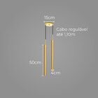 Pendente Tubo Duplo Alumínio Dourado P/ Led Mr11 Gu10 St1697