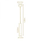 Pendente Tubo Legno 25cm 1 Lamp Dourado e Castanho Madelustre