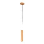 Pendente Tubo Legno 25cm 1 Lamp Madeira Castanho Madelustre