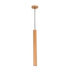 Pendente Tubo Legno 55cm 1 Lamp Madeira Castanho Madelustre