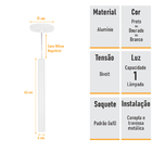 Pendente Tubo Palito 45cm - Branco