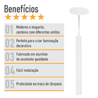 Pendente Tubo Palito 45cm - Branco