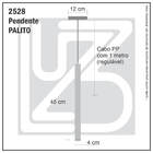 Pendente Tubo Palito 45cm - Ouro