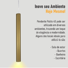 Pendente Tubo Palito 45cm - Ouro