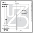 Pendente Tubo Palito 45cm - Preto + Lampada Led 4w