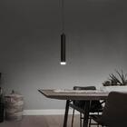 Pendente Tubo Preto 15cm Mr11 Bivolt Para Salas E Quartos - H