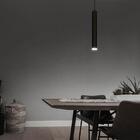 Pendente Tubo Preto 30cm Mr11 Bivolt Para Salas E Quartos - H