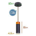 Pendente Tubo Preto + Filamento Carbono ST64 110V st858