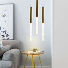 Pendente Tubo Vidro Dourado 60cm Led 3w 3200k Bivolt