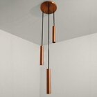 Pendente Tubular Triplo Design Volare Cobre