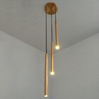 Pendente Tubular Triplo Design Volare Dourado