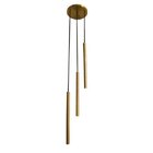Pendente Tubular Triplo Design Volare Dourado