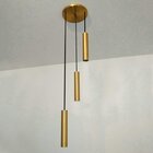 Pendente Tubular Triplo Design Volare Dourado