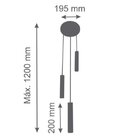 Pendente Tubular Triplo Design Volare Dourado