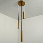 Pendente Tubular Triplo Design Volare Dourado