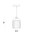 Pendente Tule Preto E Fume (d)15cm (a)22cm 1x4w E14