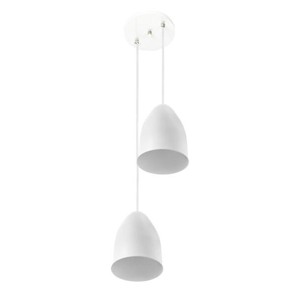 Pendente Vegas Aluminio Duplo Branco Sala Cozinha Quarto