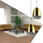 Pendente Vegas Aluminio Duplo Dourado Sala Quarto Cozinha