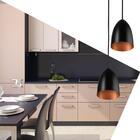 Pendente Vegas Aluminio Duplo Preto/cobre Sala Cozinha