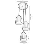 Pendente Vegas Aluminio Triplo Dourado Sala Cozinha Quarto