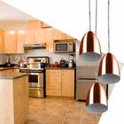 Pendente Vegas Aluminio Triplo New Cobre Sala Quarto Cozinha