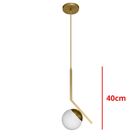 Pendente Vertex Esfera 1xg9 40cm Dourado Champagne