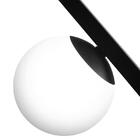 Pendente Vertex Preto Com Globos Brancos Foscos Para 5 Lâmpad